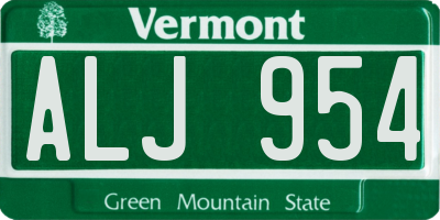 VT license plate ALJ954