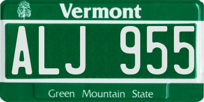 VT license plate ALJ955