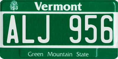 VT license plate ALJ956