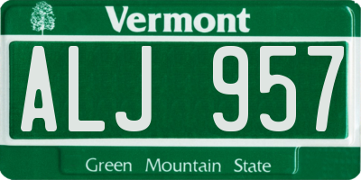 VT license plate ALJ957