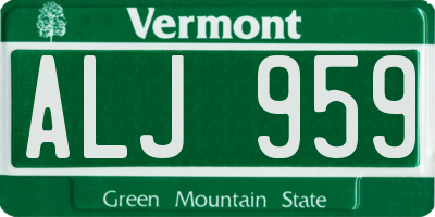 VT license plate ALJ959