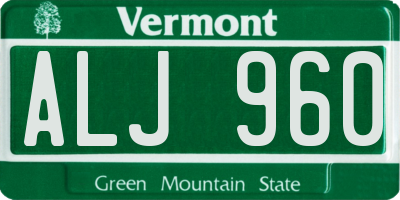VT license plate ALJ960