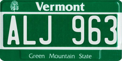 VT license plate ALJ963