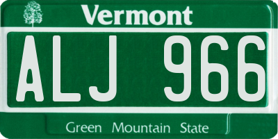 VT license plate ALJ966