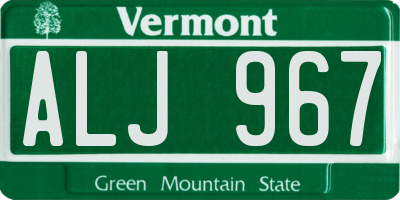 VT license plate ALJ967