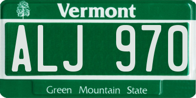 VT license plate ALJ970