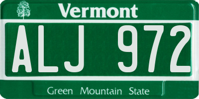 VT license plate ALJ972