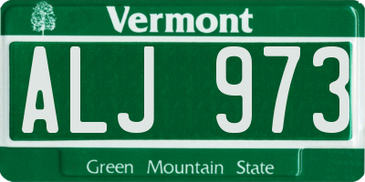 VT license plate ALJ973
