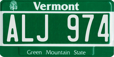VT license plate ALJ974