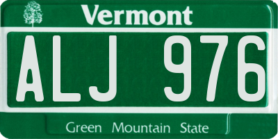 VT license plate ALJ976