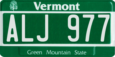 VT license plate ALJ977