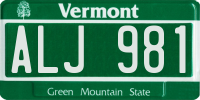 VT license plate ALJ981