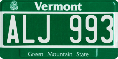 VT license plate ALJ993