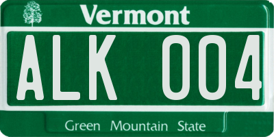 VT license plate ALK004