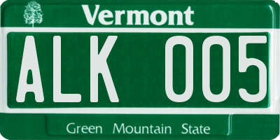 VT license plate ALK005