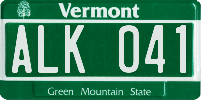 VT license plate ALK041