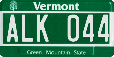 VT license plate ALK044