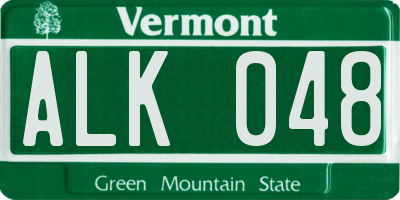 VT license plate ALK048