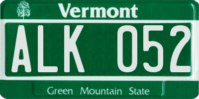 VT license plate ALK052