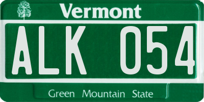 VT license plate ALK054