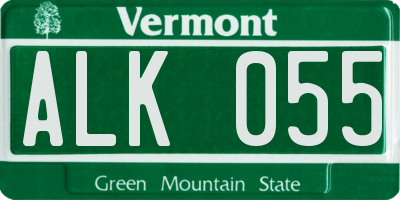 VT license plate ALK055
