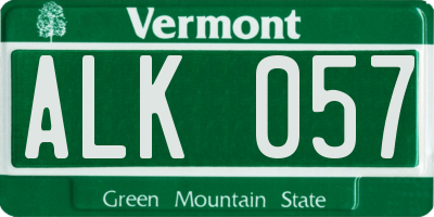 VT license plate ALK057