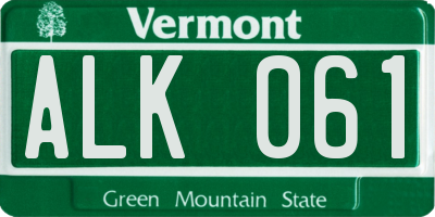 VT license plate ALK061