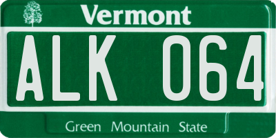 VT license plate ALK064