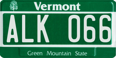 VT license plate ALK066