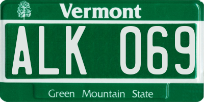 VT license plate ALK069