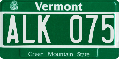VT license plate ALK075