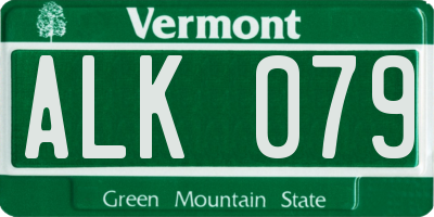 VT license plate ALK079