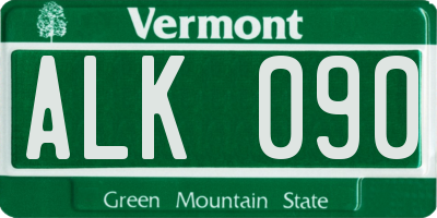 VT license plate ALK090
