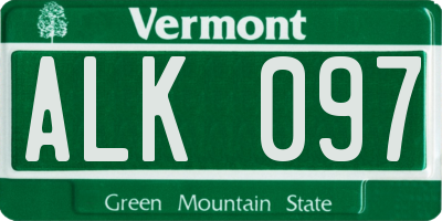 VT license plate ALK097