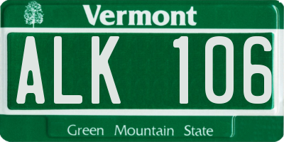 VT license plate ALK106