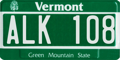 VT license plate ALK108