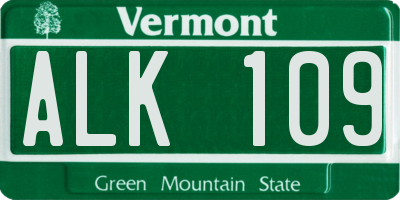 VT license plate ALK109