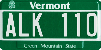 VT license plate ALK110