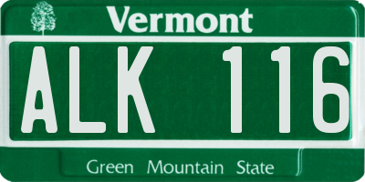 VT license plate ALK116