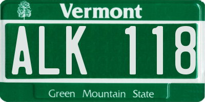 VT license plate ALK118