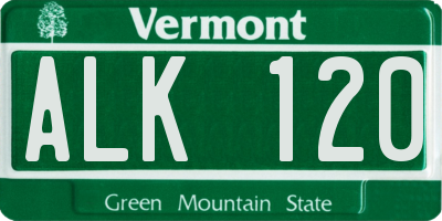VT license plate ALK120