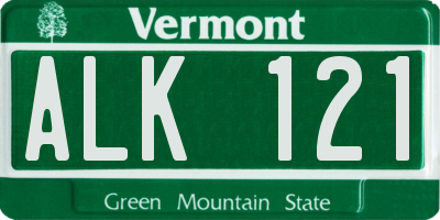 VT license plate ALK121