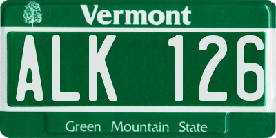 VT license plate ALK126