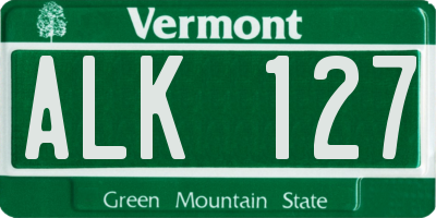 VT license plate ALK127