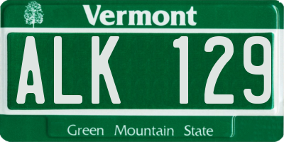 VT license plate ALK129
