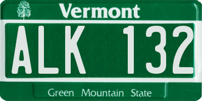 VT license plate ALK132