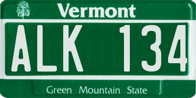 VT license plate ALK134
