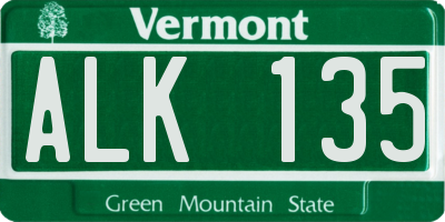 VT license plate ALK135