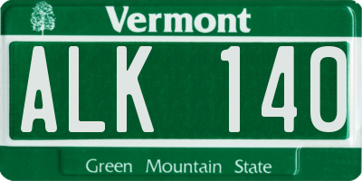 VT license plate ALK140