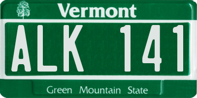 VT license plate ALK141